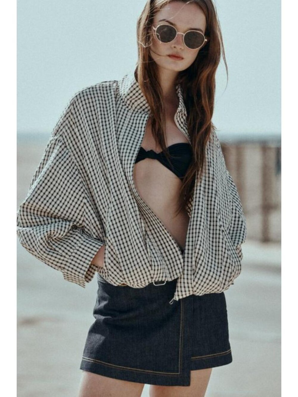 ZARA PLAID BOMBER JACKET